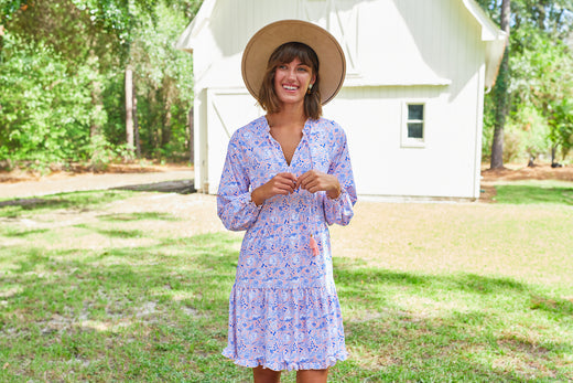 Woman wearing Marion Square Tiered Ruffle Dress