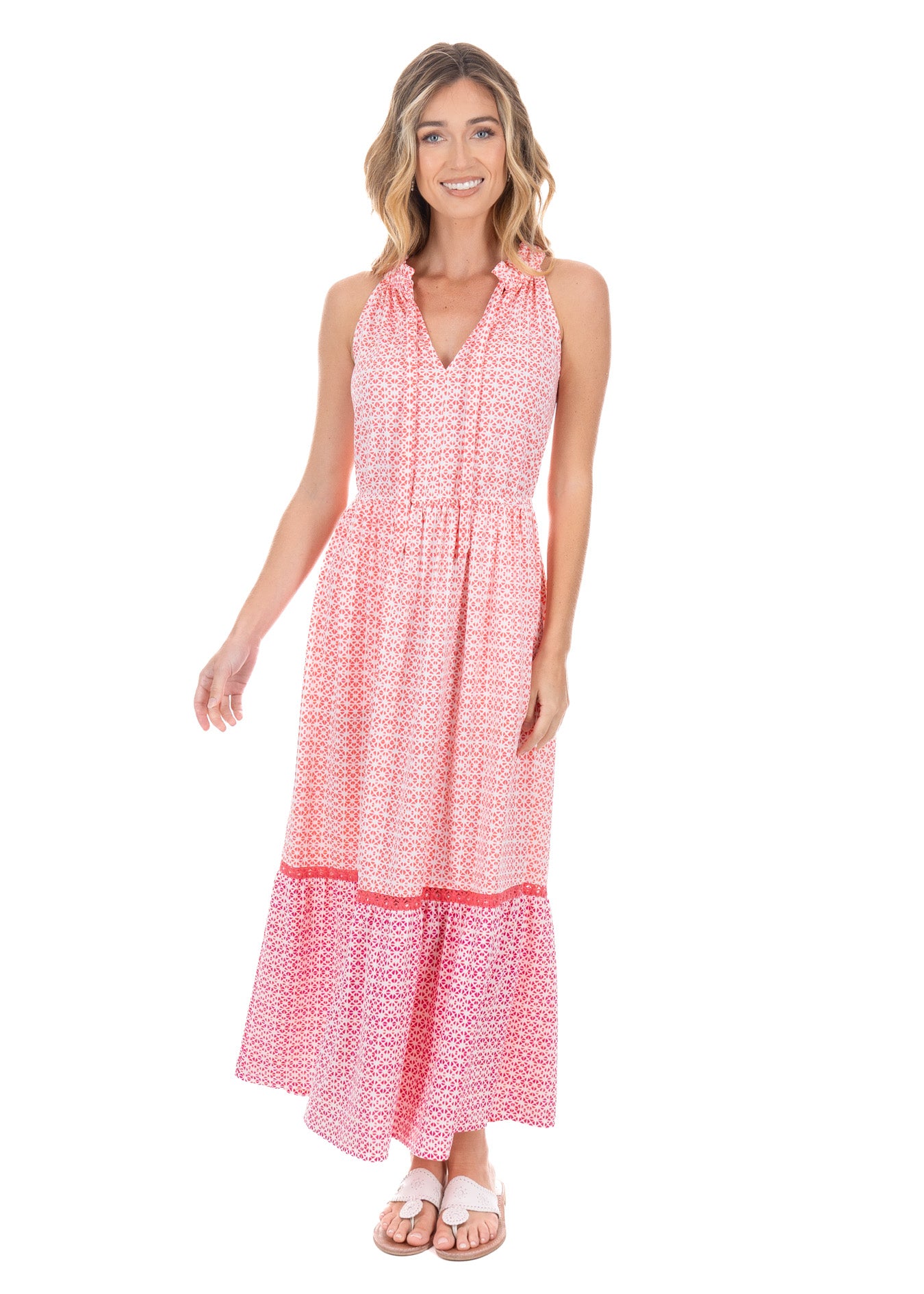 Algarve Tie Neck Maxi Dress | Cabana Life