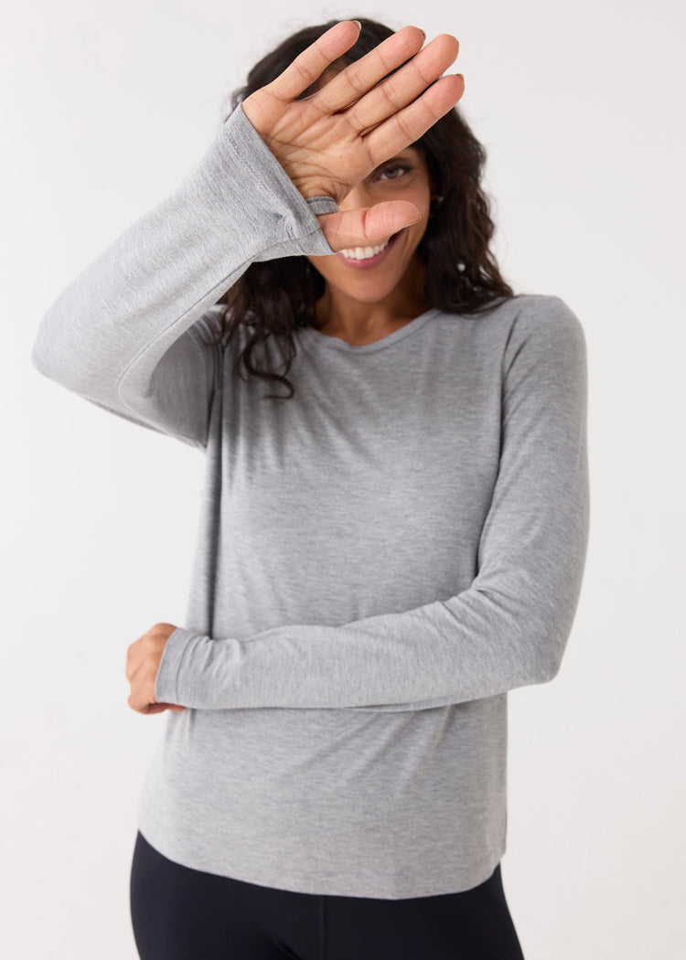 Grey Bamboo Long Sleeve Top