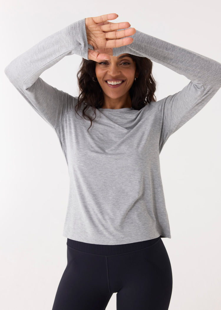 Grey Bamboo Long Sleeve Top