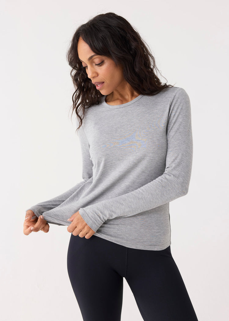 Grey Bamboo Long Sleeve Top