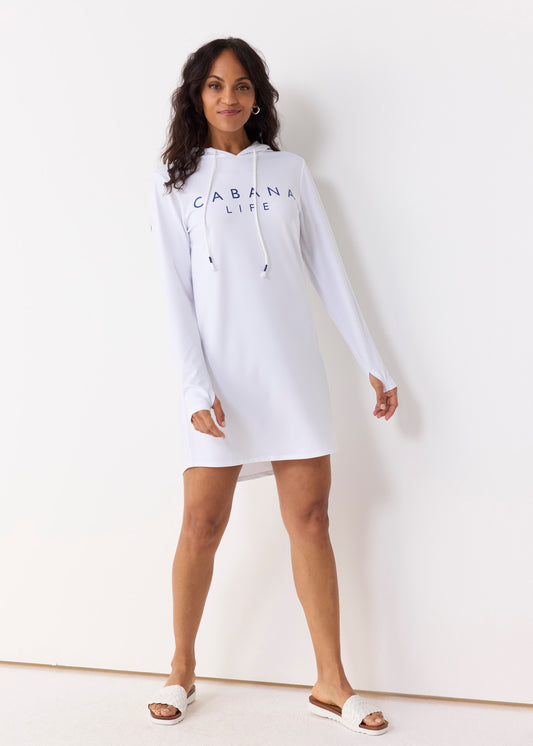 White Cabana Life Hoodie Dress