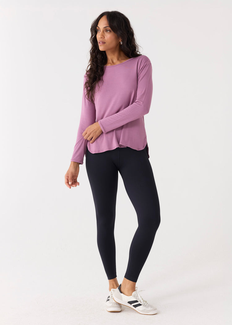 Orchid Hi/Lo Bamboo Long Sleeve Top