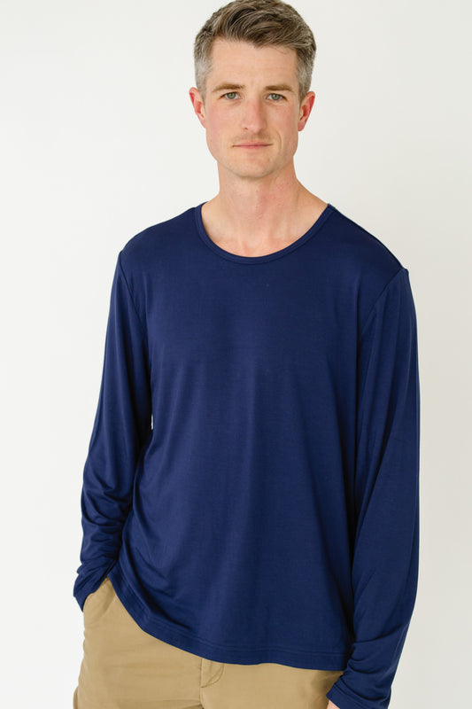 Navy Bamboo Long Sleeve Sun Shirt