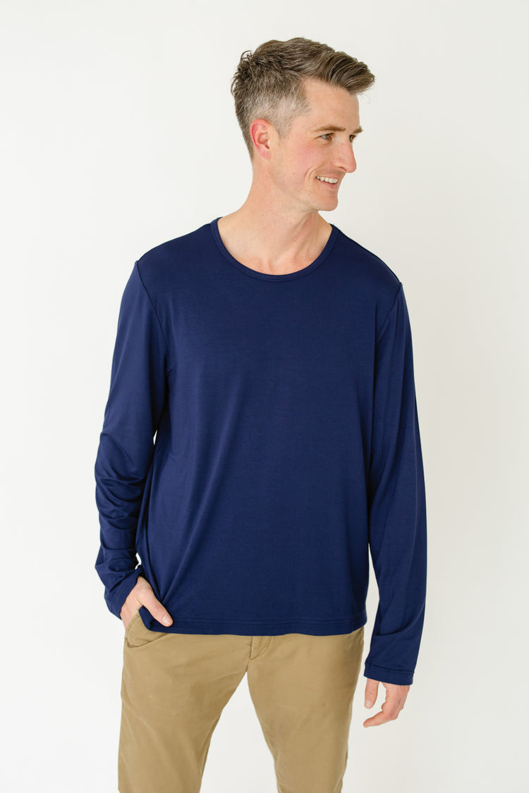 Navy Bamboo Long Sleeve Sun Shirt