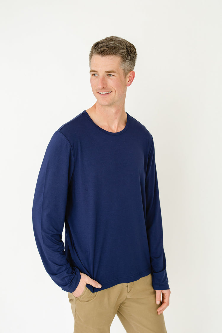 Navy Bamboo Long Sleeve Sun Shirt